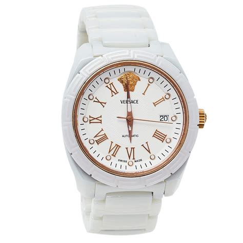 versace white ceramic watch|versace watch for men.